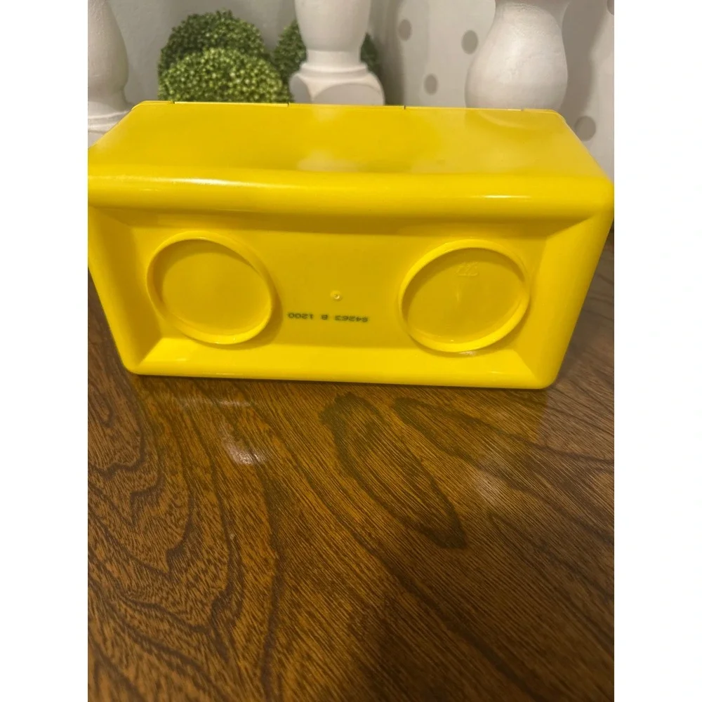 Vintage Chubs Stackables Baby Wipes Container Yellow Building Block Storage Box